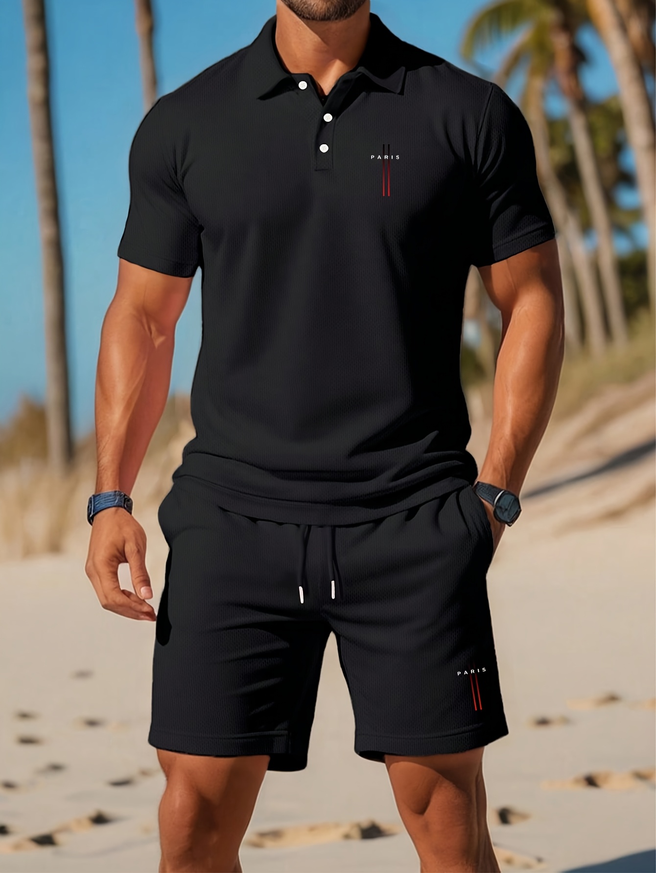 Summer Clothing Shops - Conjunto de Polo para Hombre Verano