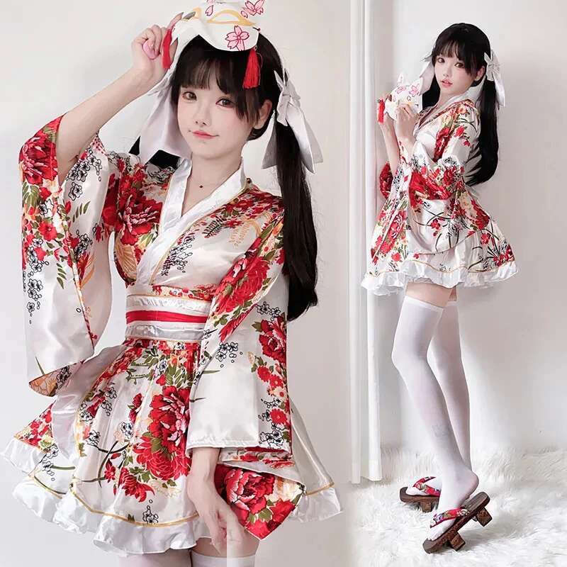 Summer Clothing Sets Women - Vestido Kimono japonés modificado para mujer,