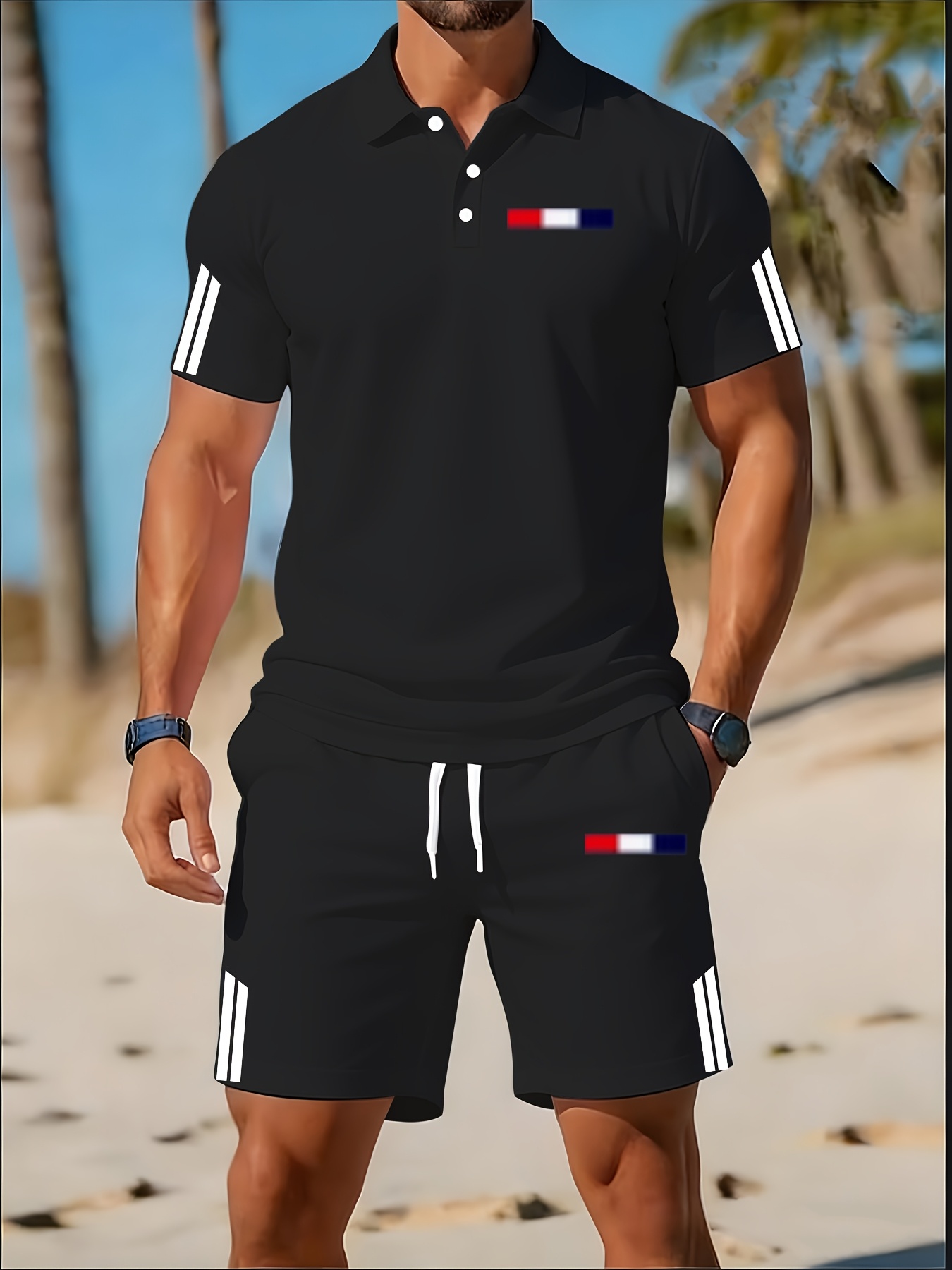 Summer Clothing Shops - Conjunto de Polo para Hombre Verano