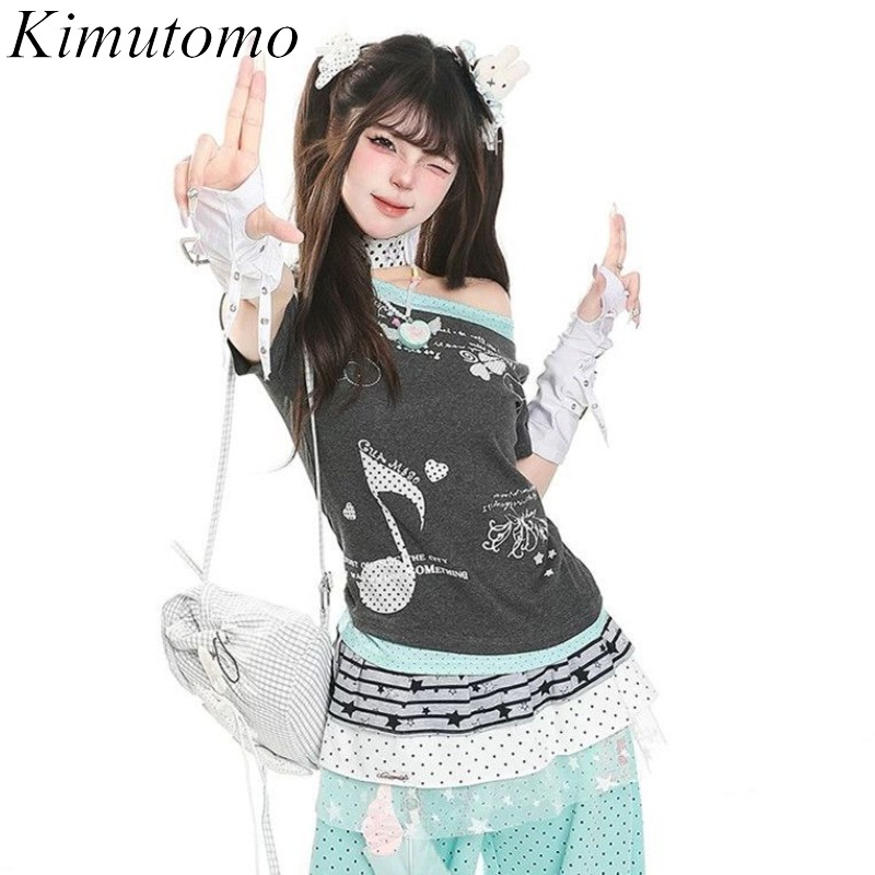 Summer Grunge Clothing - Camisetas Kimutomo para mujer, camisetas con
