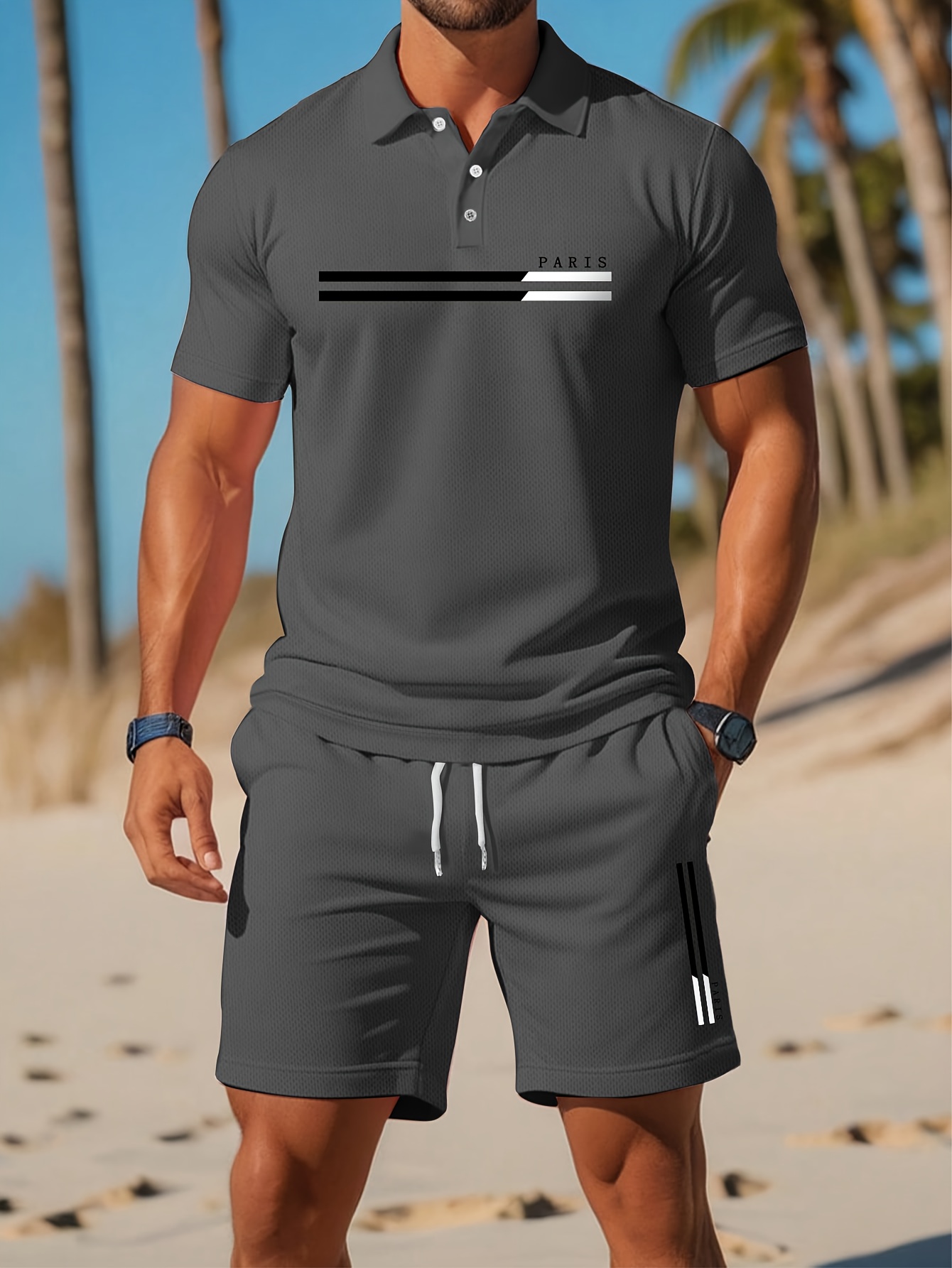 Summer Clothing Shops - Conjunto de Polo para Hombre Verano