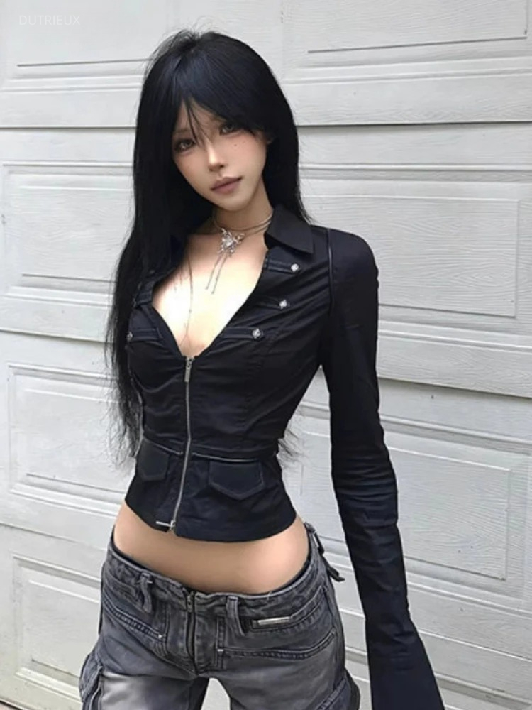 Summer Grunge Clothing - Blusa Sexy de estética Y2k para