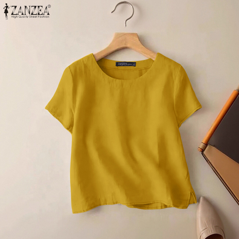 Summer Days Clothing - ZANZEA Blusas informales de algodón de