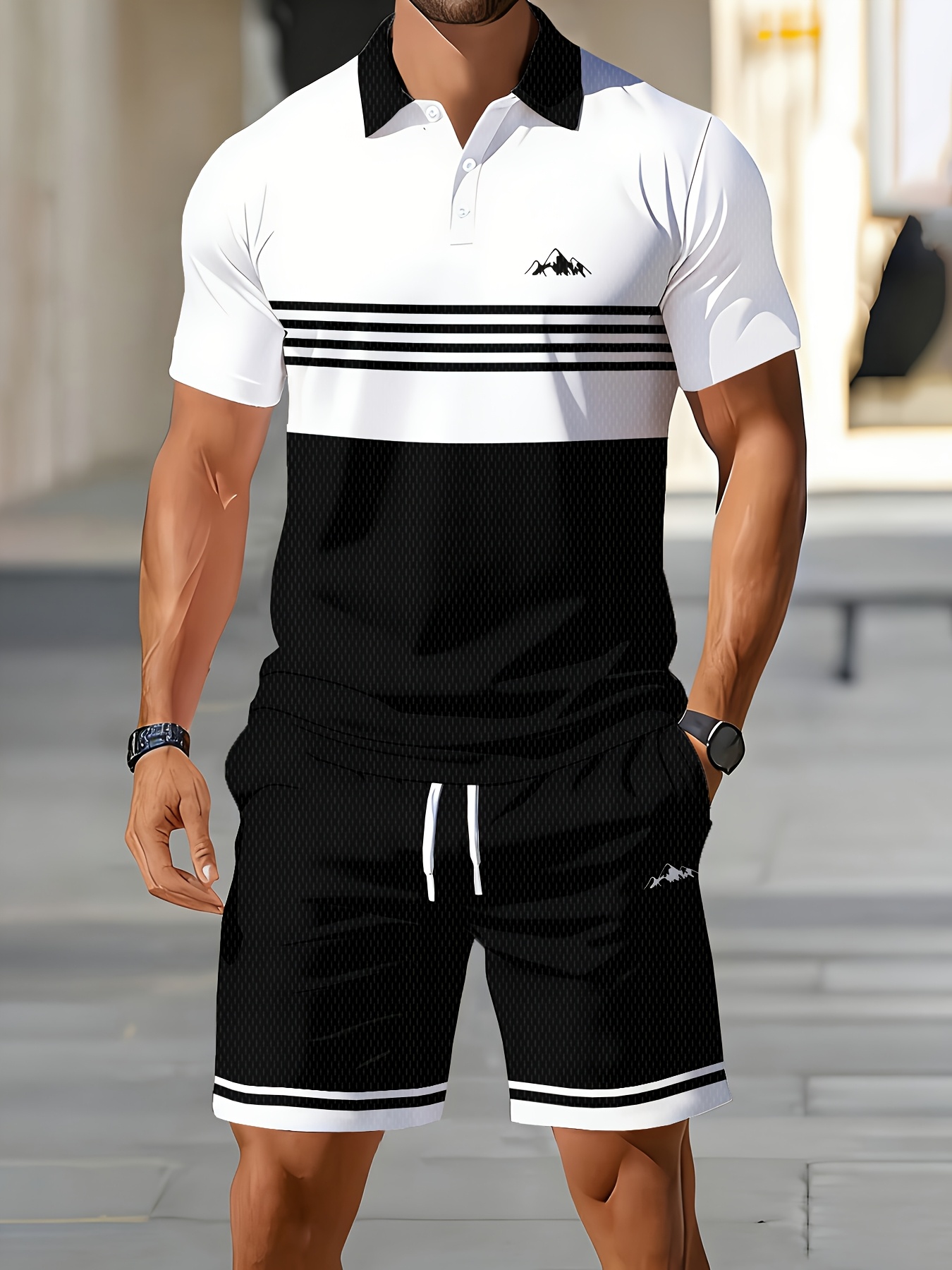 Summer Clothing Shops - Conjunto de Polo para Hombre Verano