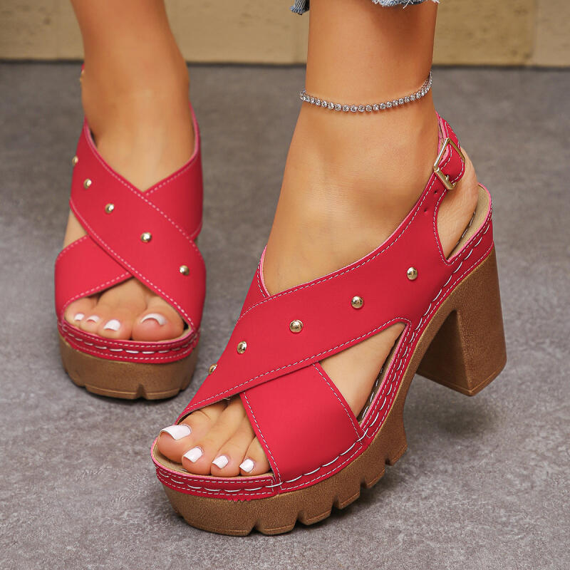 Summer Clothing Stores - Sandalias de gladiador con correa cruzada
